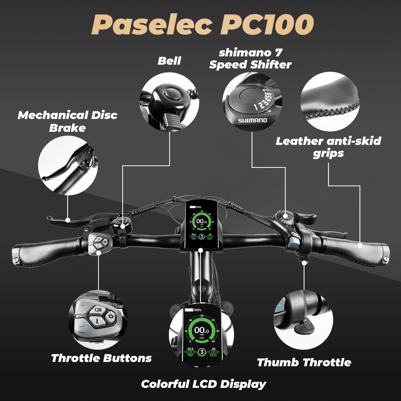 Paselec PC100 electric bike 350w 11.6AH 48v Front Suspension