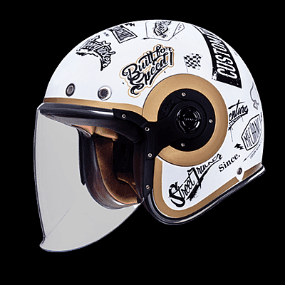 SMK Retro Jet Tracker Open Face Motorcycle Helmet