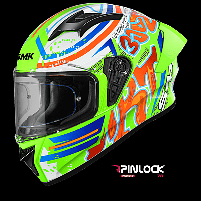 SMK Stellar Graffiti Full Face Motorcycle Helmet